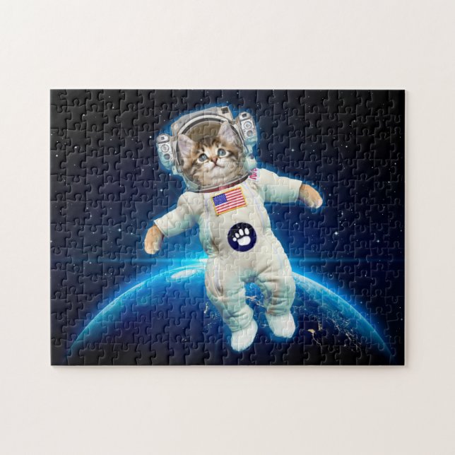 Katzenastronaut im Weltraum (Horizontal)