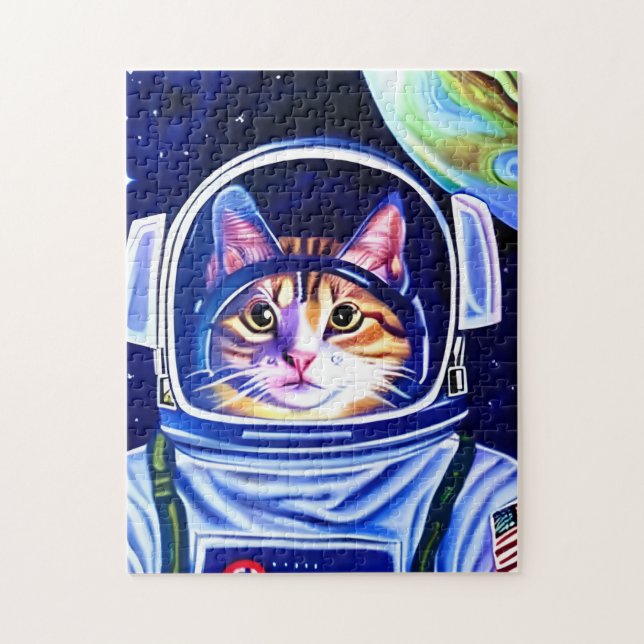 Katzenastronaut im Weltraum (Vertikal)