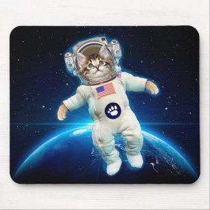 Katzenastronaut im Weltraum Mousepad