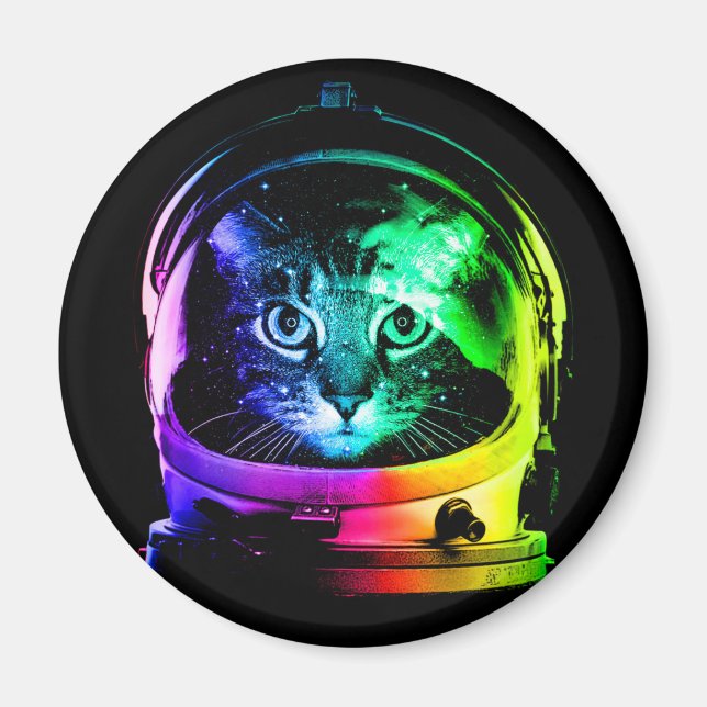 Katzenastronaut Magnet (Vorne)