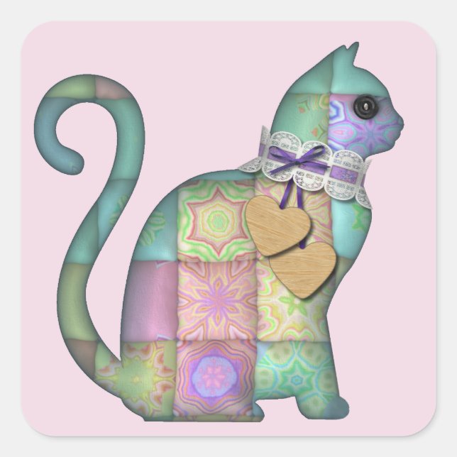 Katzenaufkleber Quadratischer Aufkleber (Vorderseite)
