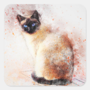 Katzenaufkleber Quadratischer Aufkleber