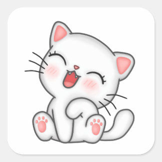 Katzenaufkleber Quadratischer Aufkleber