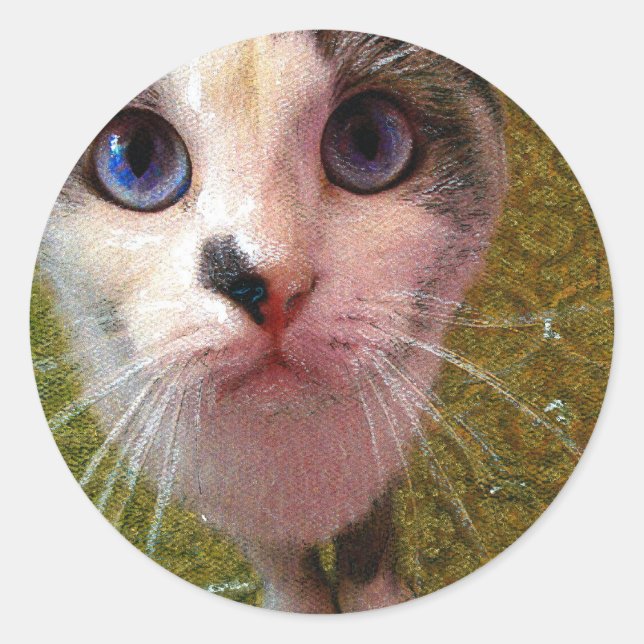 Katzenaufkleber Runder Aufkleber (Vorderseite)