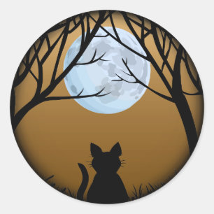 Katzenaufkleber Spaß Halloween Katzenaufkleber Kat Runder Aufkleber