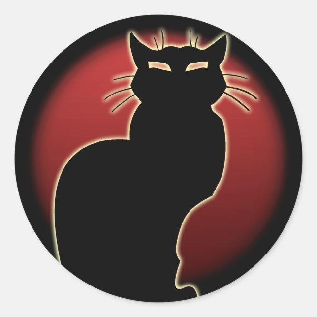 Katzenaufkleber Spaß Halloween Katzenkatzenkleber Runder Aufkleber (Vorderseite)
