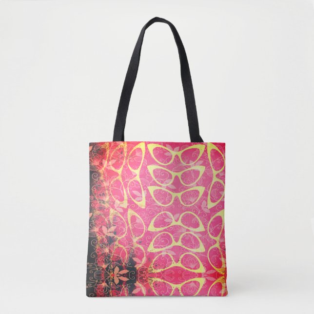 Katzenaugen-Glas-flippige weibliche Blumenmode Tasche (Vorderseite)