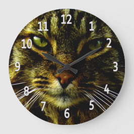 Katzenaugen Hypnotisierung Gerahmten Fotos Große Wanduhr