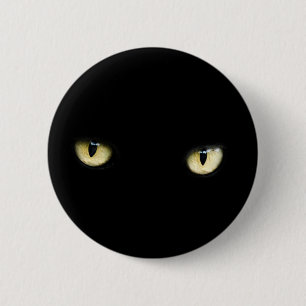 Katzenaugen-Knopf Halloweens schwarzer Button
