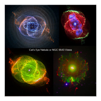 Katzenaugen-Nebel oder NGC 6543 Ansichten Poster