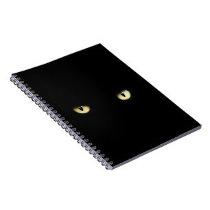 Katzenaugen-Notizbuch Halloweens schwarzes Notizblock