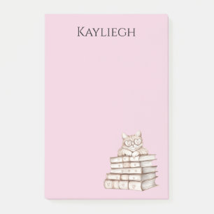 Katzenaugenbrille Bücher Post-it Klebezettel