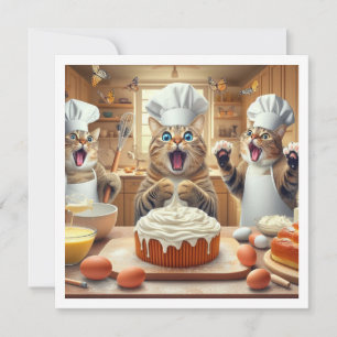 Katzenbacken, Backen Party Einladung, Katzenkarte Einladung