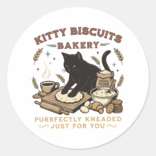 Katzenbäckerei Purrfectly Geknetet Coffee Kitty Runder Aufkleber