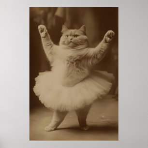 Katzenballetttänzerin, Vintage Poster, Kunstfotodr Poster