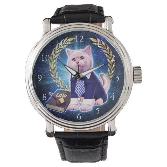 Katzenbeistand Armbanduhr (Vorderseite)