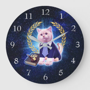 Katzenbeistand Große Wanduhr