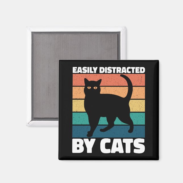 Katzenbesitzer bei Niedlichen Katzen, leicht abgel Magnet (Vorderseite/Rückseite)