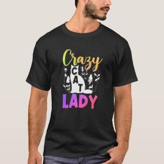 Katzenbesitzer-Blume Verrückte Katzenlady T-Shirt