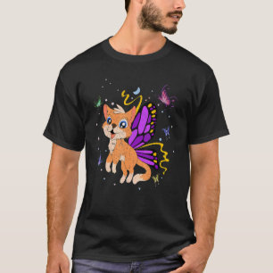 Katzenbesitzer Fantasy Schmetterling Katze   Süße  T-Shirt