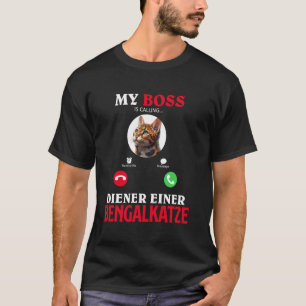 Katzenbesitzer MEIN CHEF DIENER EIN BENGAL KATZE L T-Shirt
