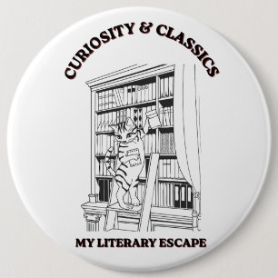 Katzenbibliothekar Ästhetik-Kunstposter  Button