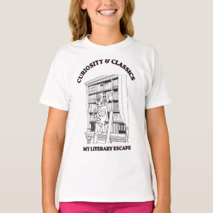 Katzenbibliothekar Ästhetik-Kunstposter T-Shirt
