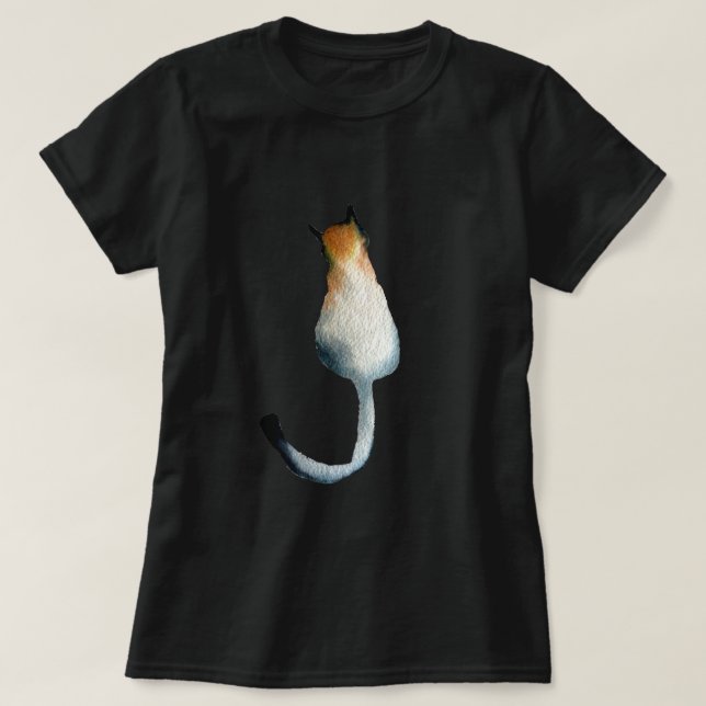Katzenbild in Schwarz-Braun T-Shirt (Design vorne)