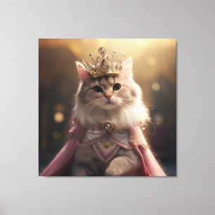 Katzenbild Princess für Dekoration Leinwanddruck