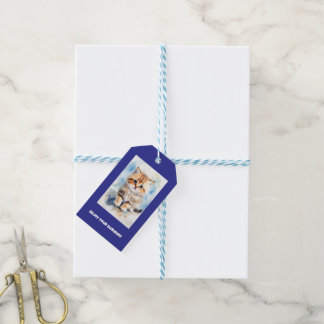 Katzenbild Text Blau Geschenkanhänger