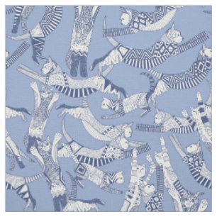 Katzenblau Party Stoff
