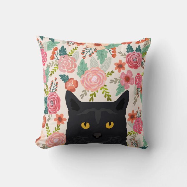 Katzenblumenkissen - Katzendamengeschenk der Kissen (Vorderseite)