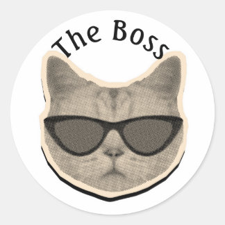 Katzenboss-Aufkleber Runder Aufkleber