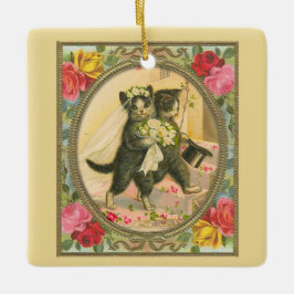Katzenbräune und groom-gelbe Variante Keramikornament