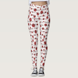 Katzenbriefe mit Schwänzen der Liebe auf Weiß Leggings