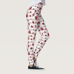 Katzenbriefe mit Schwänzen der Liebe auf Weiß Leggings