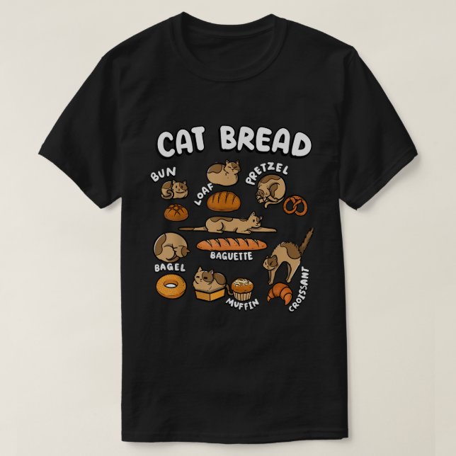 Katzenbrot-Meme Niedliches Kitzel-Laib-Diagramm T-Shirt (Design vorne)