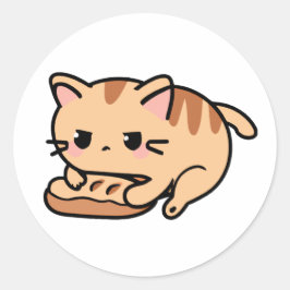 Katzenbrot Runder Aufkleber