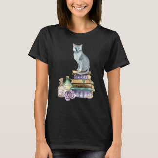 Katzenbücher Bibliothekarin Frauen Buch   Lehrer T-Shirt