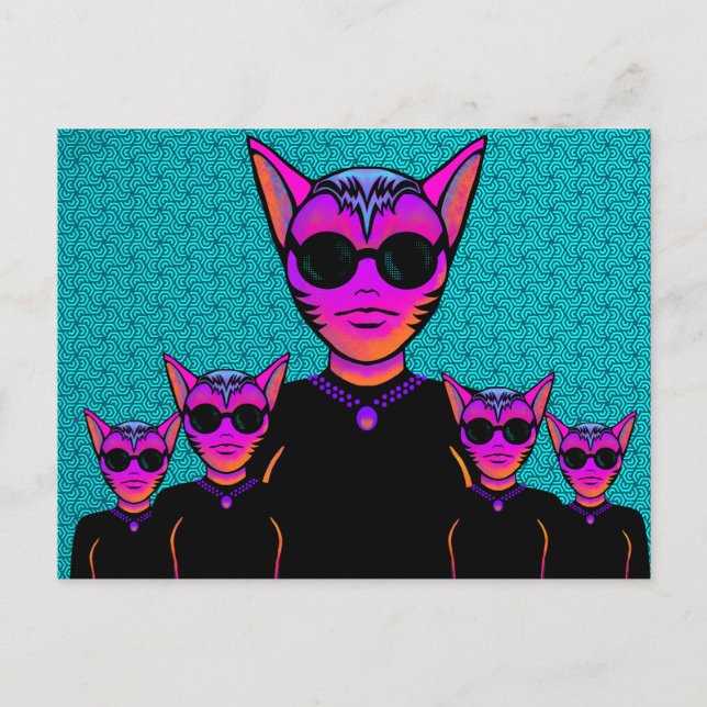 Katzencharakter Postkarte (Vorderseite)