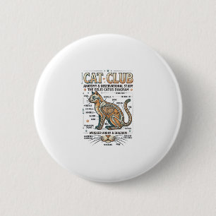 Katzenclub Katze Anatomie Wissenschaftliches Diagr Button