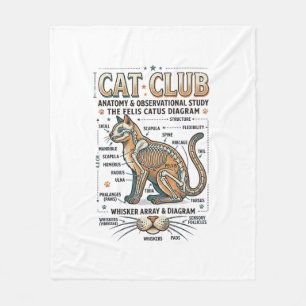 Katzenclub Katze Anatomie Wissenschaftliches Diagr Fleecedecke