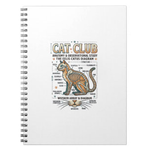 Katzenclub Katze Anatomie Wissenschaftliches Diagr Notizblock