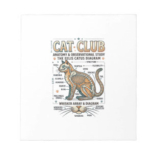 Katzenclub Katze Anatomie Wissenschaftliches Diagr Notizblock