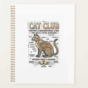 Katzenclub Katze Anatomie Wissenschaftliches Diagr Planer
