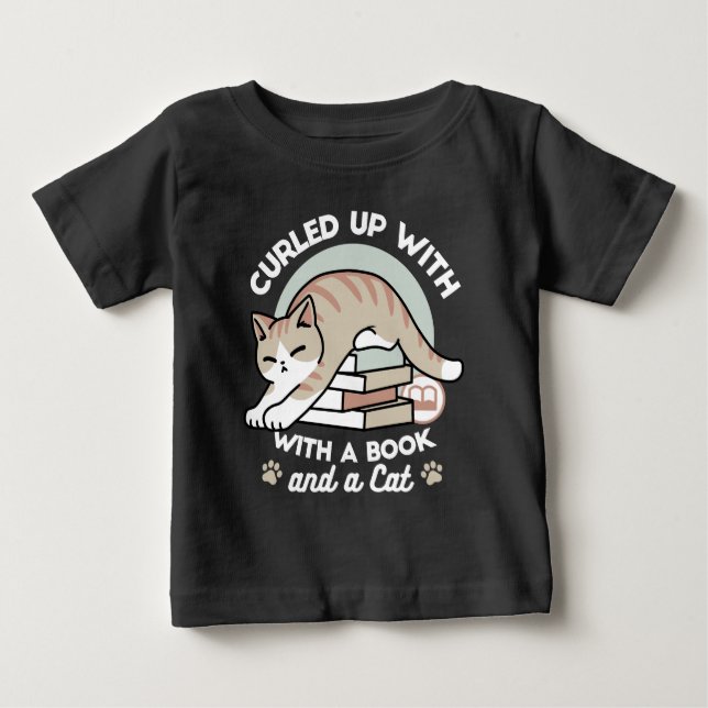 Katzendarstellung buchen - aufgerollt und gemütlic baby t-shirt (Vorderseite)