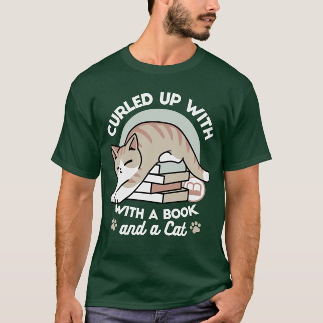 Katzendarstellung buchen - aufgerollt und gemütlic T-Shirt (Vorderseite)