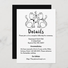 Katzendetails Hochzeitskätzchen Schwarz-weiße Nied Einladung