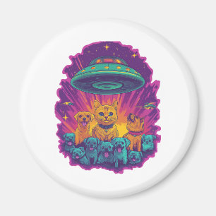 Katzenentführungskommando Lustiger Alien-Kitty-Sc Magnet