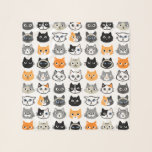 Katzenfacenmuster| Cool Kitty Cat Lover's Schal<br><div class="desc">Ein Fun Feline Fashion Accessory. Katzen Zeichnungen Muster umfassen langhaarige und kurzhaarige domestizierte Kätzchen. Siam,  schwarze Katzen,  Schnurrbart,  Kalico,  gestreifte graue und weiße Katzen und Tabbattchen. Dieser originelle Schal ist ein puristisches Geschenk für Katzenmütter.</div>